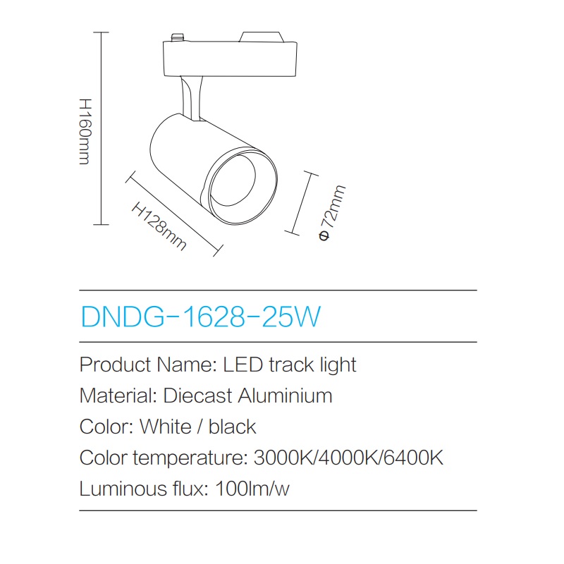 Track Light DNDG-1628-25W