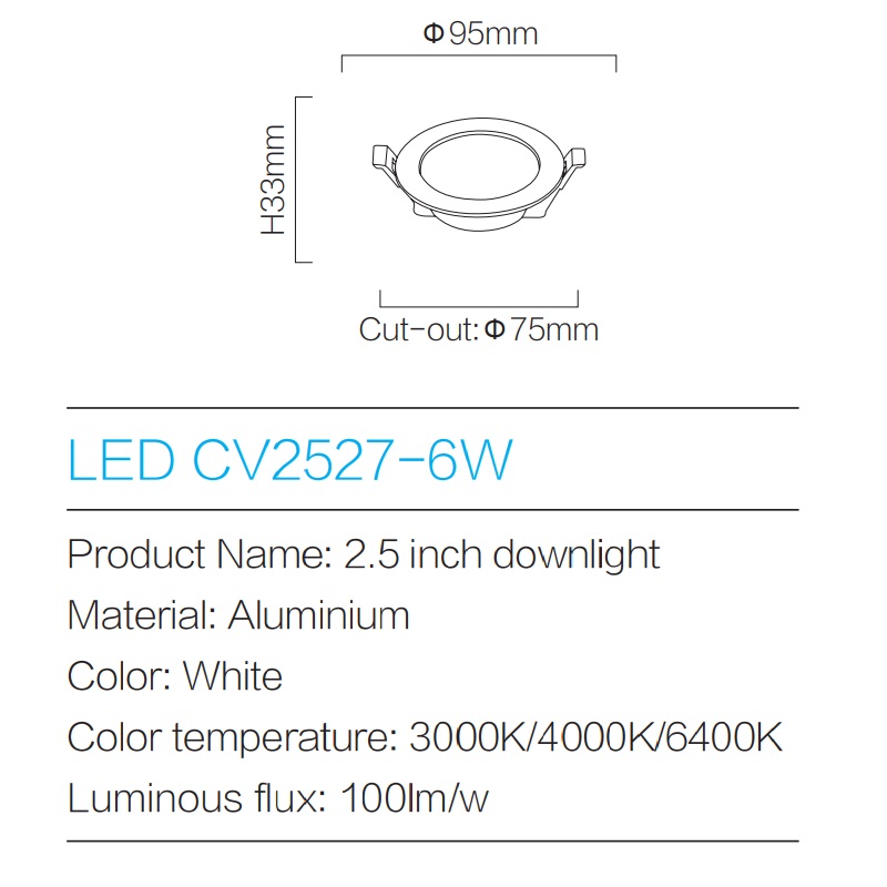 Downlight LED CV2527-6W