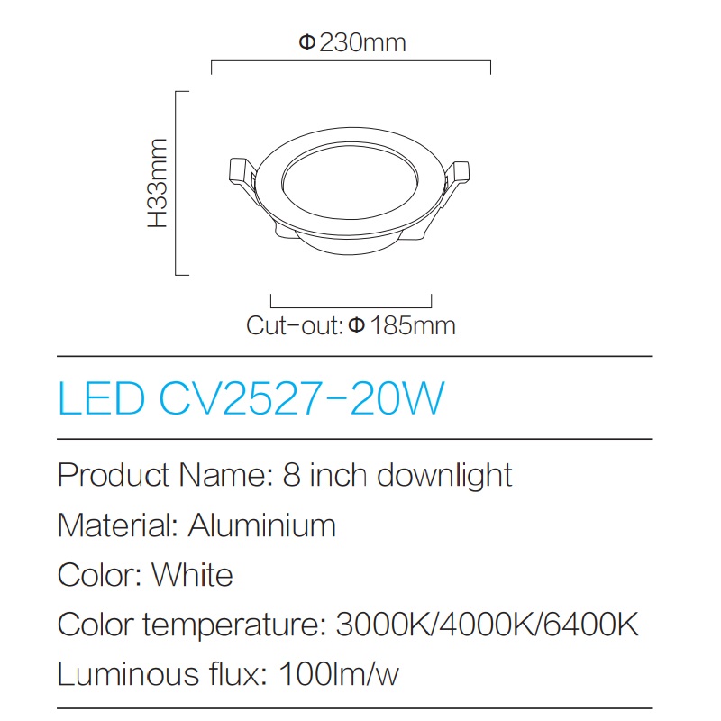 Downlight LED CV2527-20W