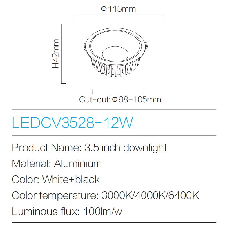 LED Downlight LED CV3528-12W
