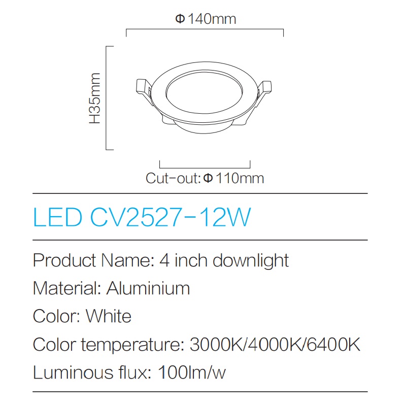 Downlight LED CV2527-12W