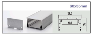 housing LED Strip Linear Outbow 6cm x 3.5cm 3m