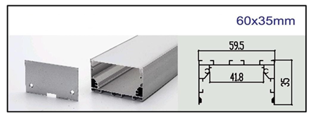 housing LED Strip Linear Outbow 6cm x 3.5cm 3m